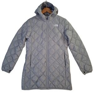 The North Face Parka Girls XL 14/16 Gray ThermoBall Eco Quilted Hooded Long Coat